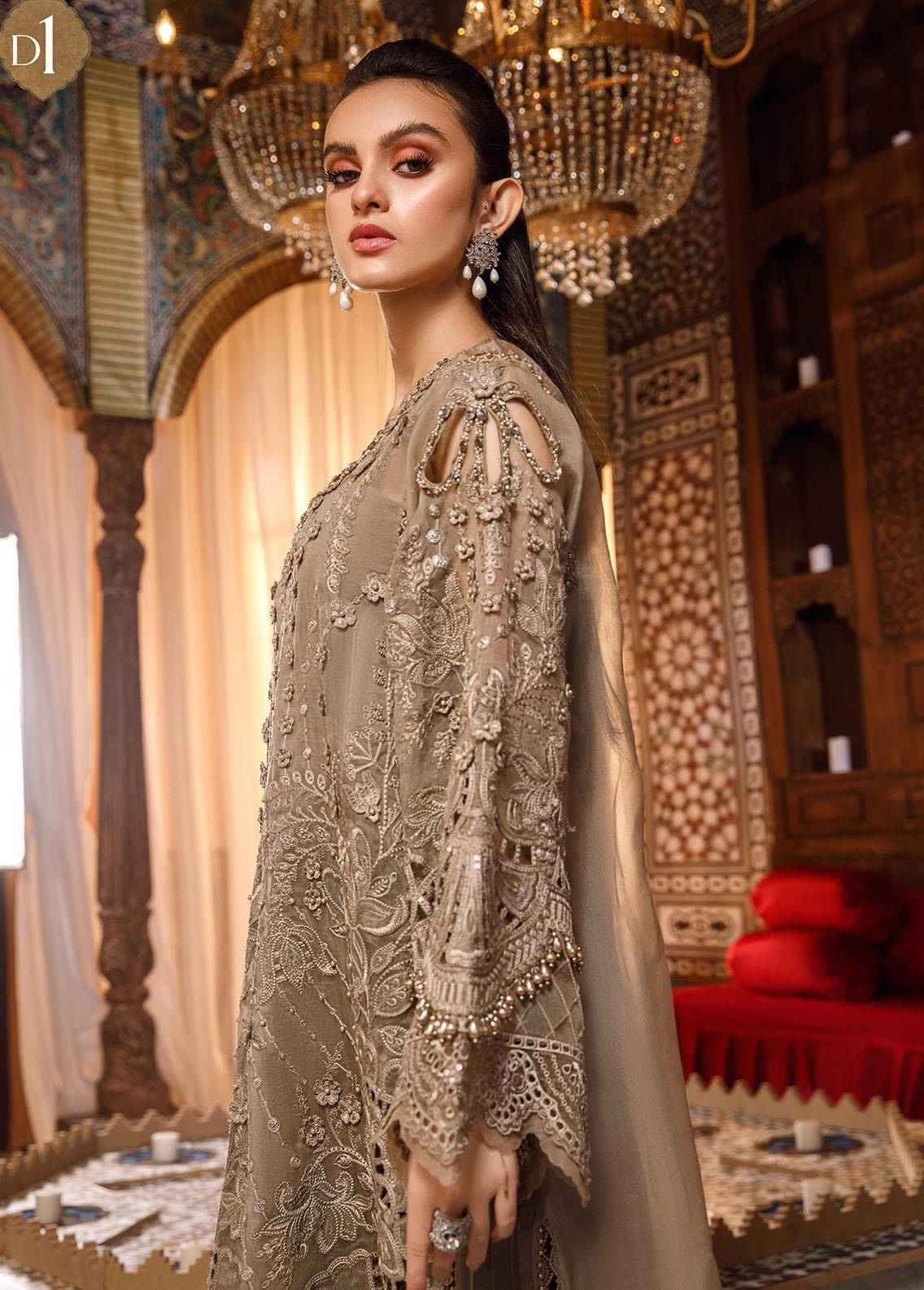 Organza 3 Pc Suit Embroidered
