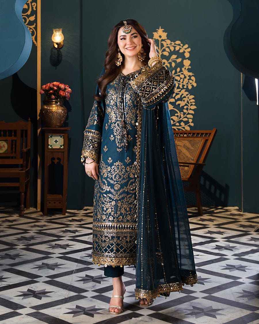 Asim Jofa- Chiffon Ensemble with Elegant Zari & Sequence Work