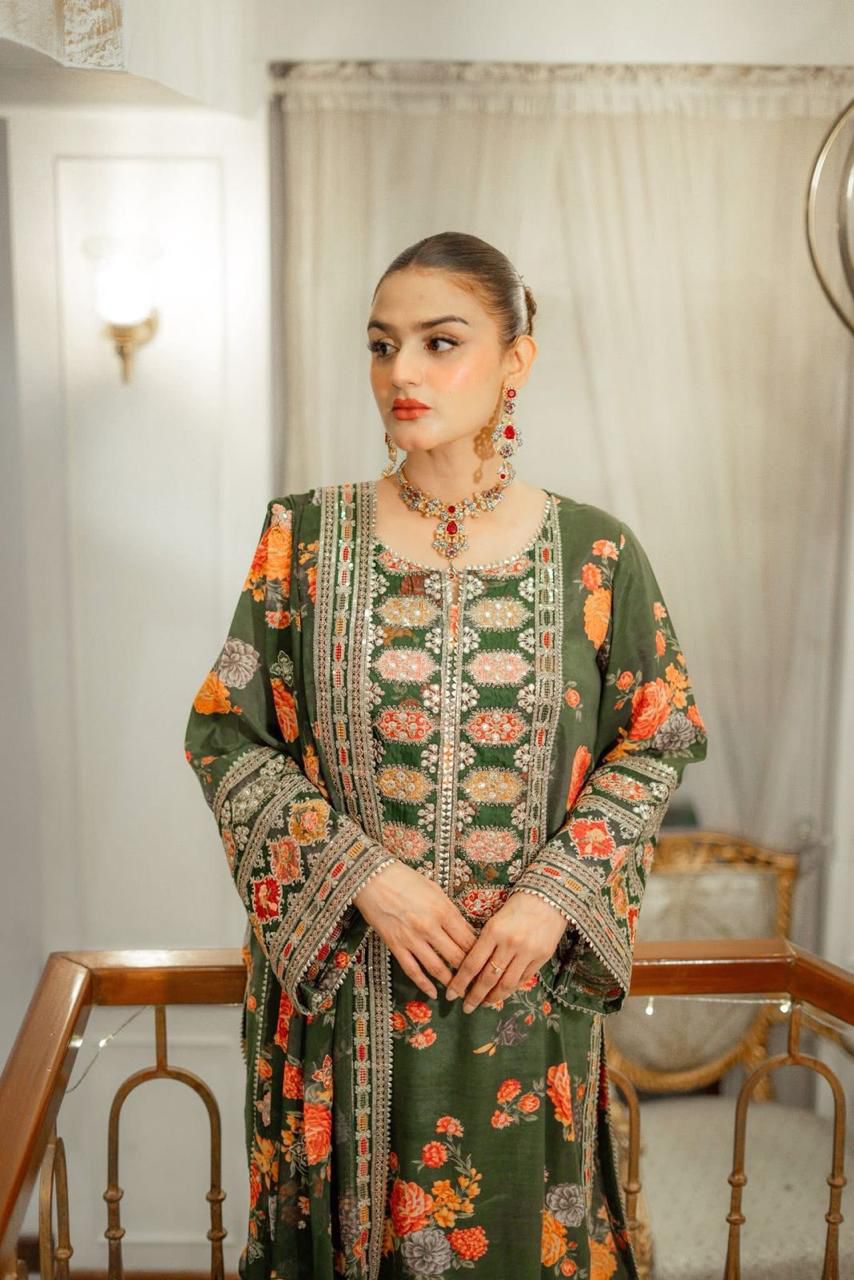 ANEELAS COLLECTION – Premium Silk Edition (GREEN)