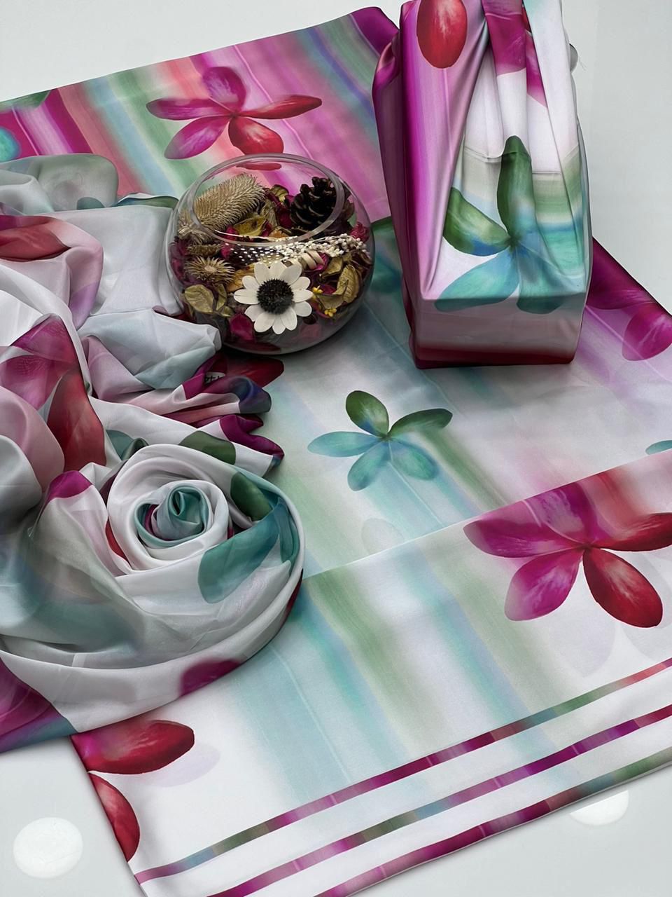 Lulusar Digital Printed 3-Piece Silk Suit ( Design 1)