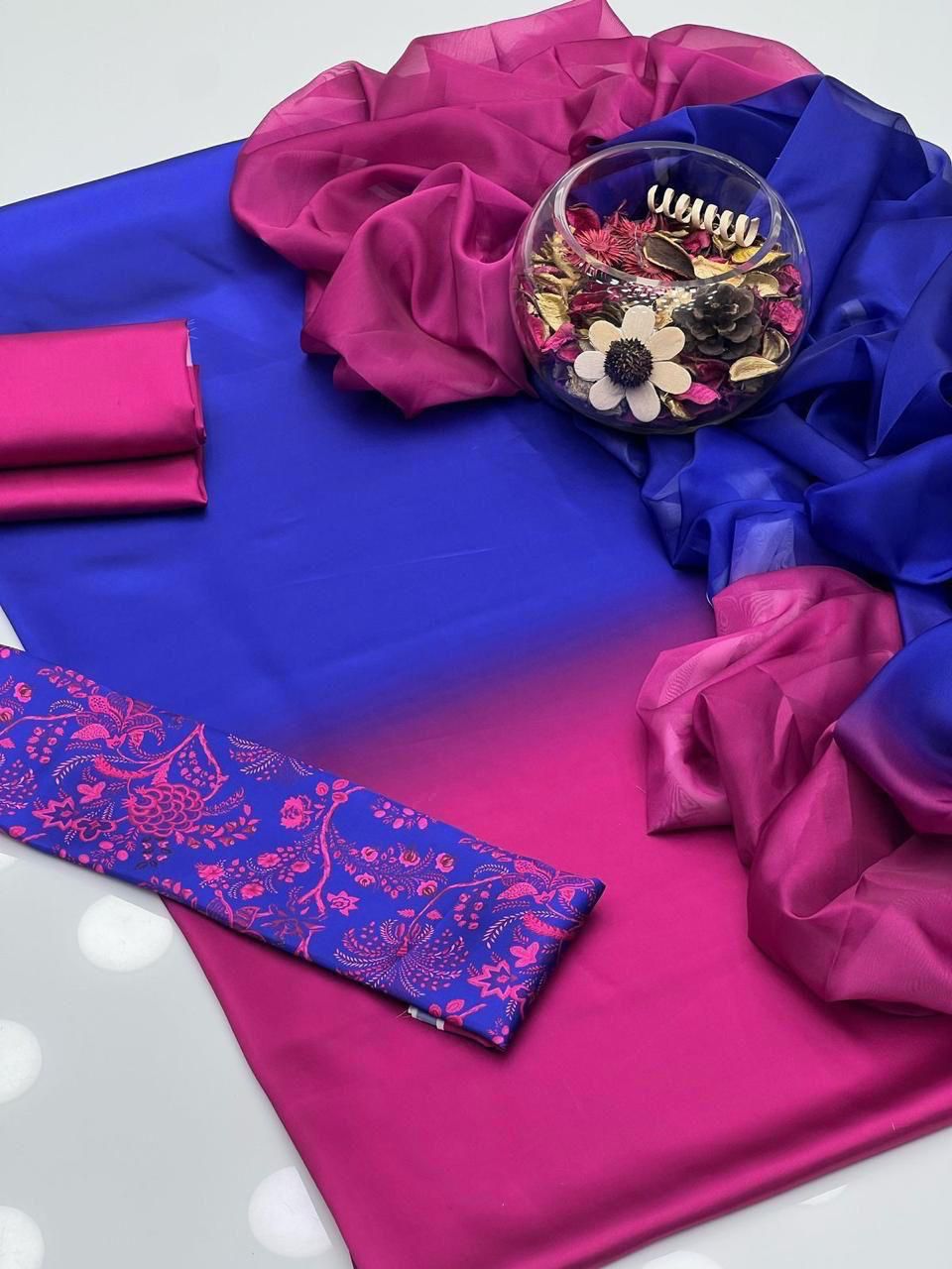 Lulusar Digital Printed 3-Piece Silk Suit ( Design 40)