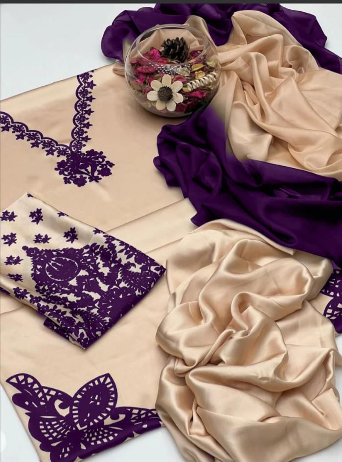 Lulusar Digital Printed 3-Piece Silk Suit ( Design 44)