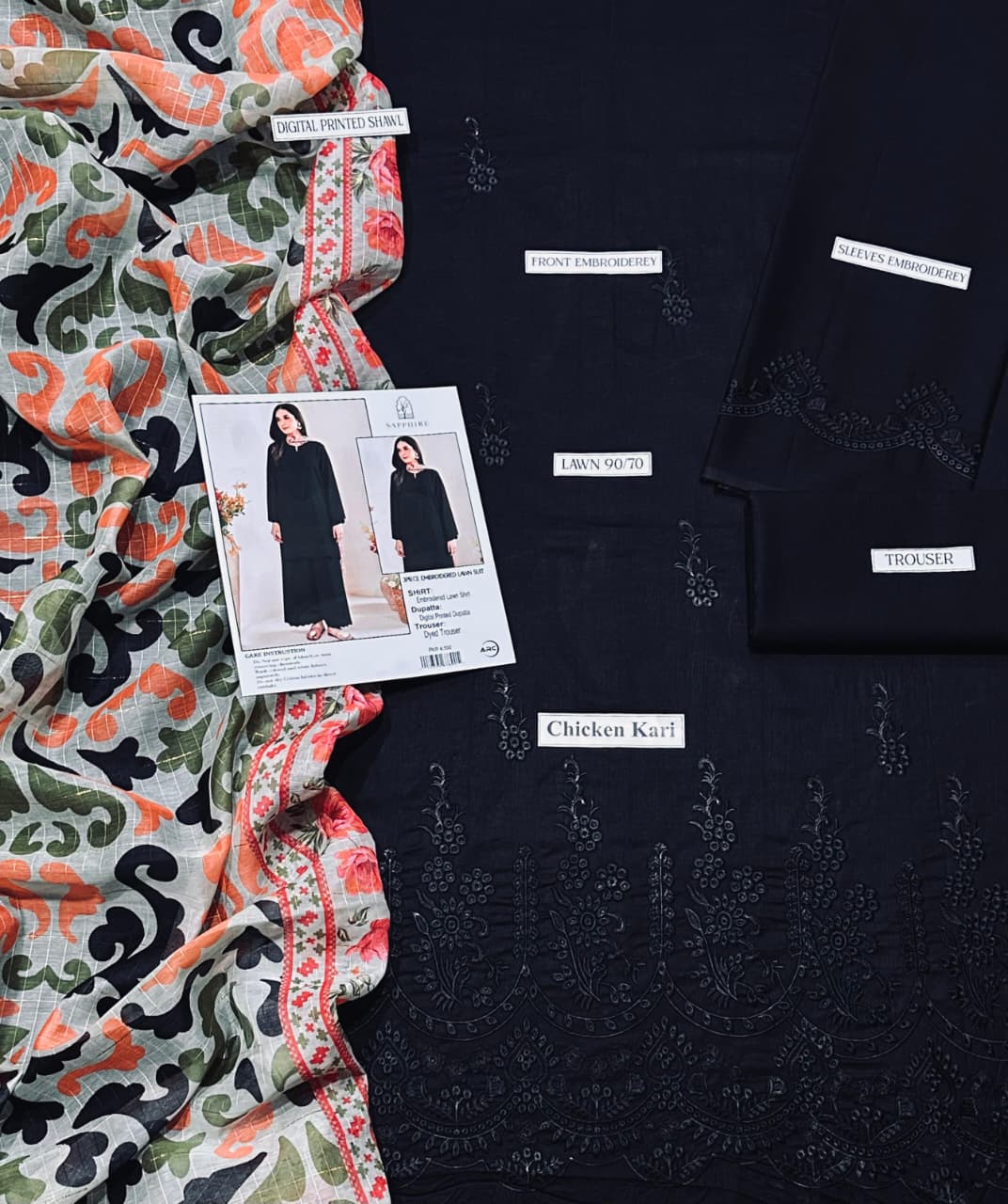 SUMMER COLLECTION - Lawn 3PC Embroidered