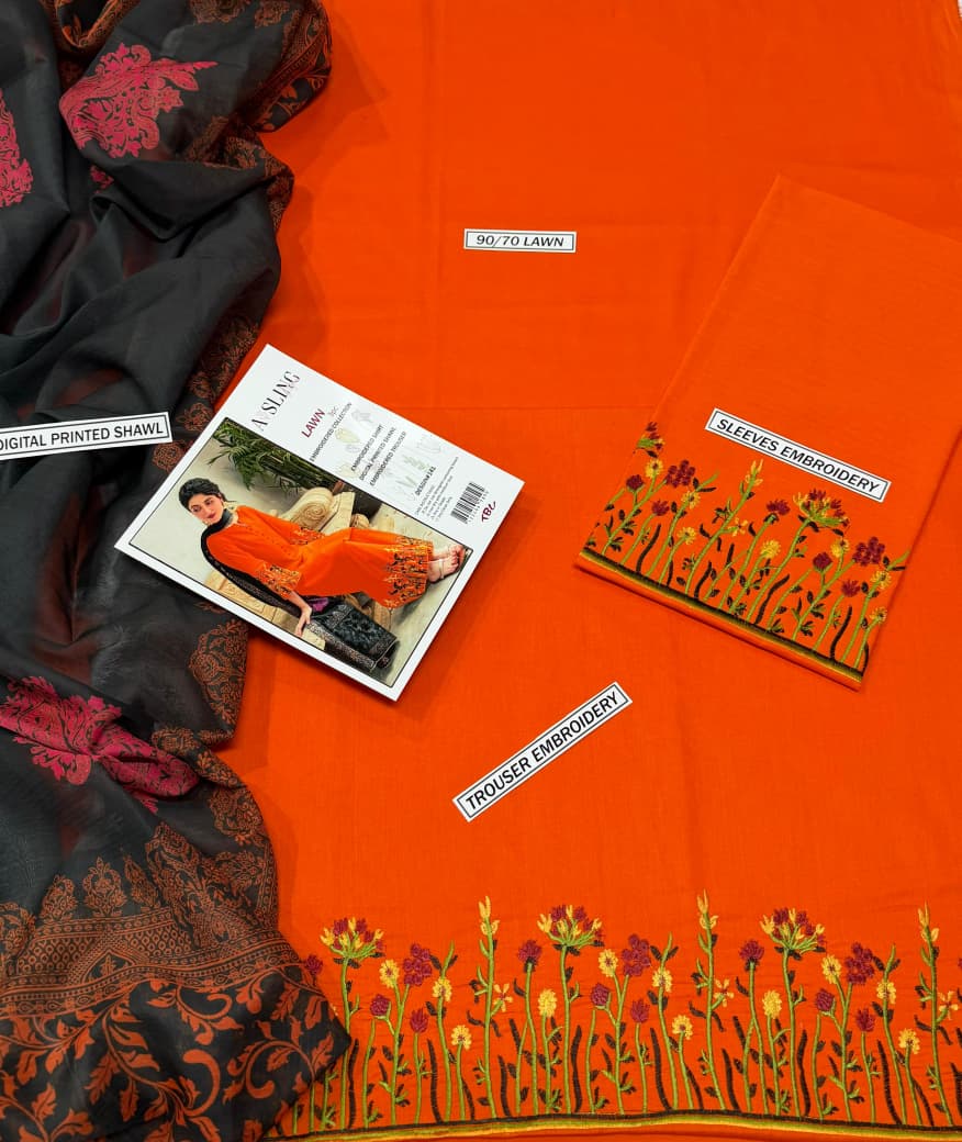 SUMMER COLLECTION - Lawn 3PC Embroidered
