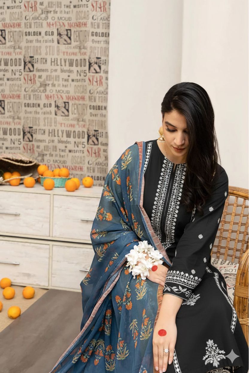 SUMMER COLLECTION - Lawn 3PC Embroidered