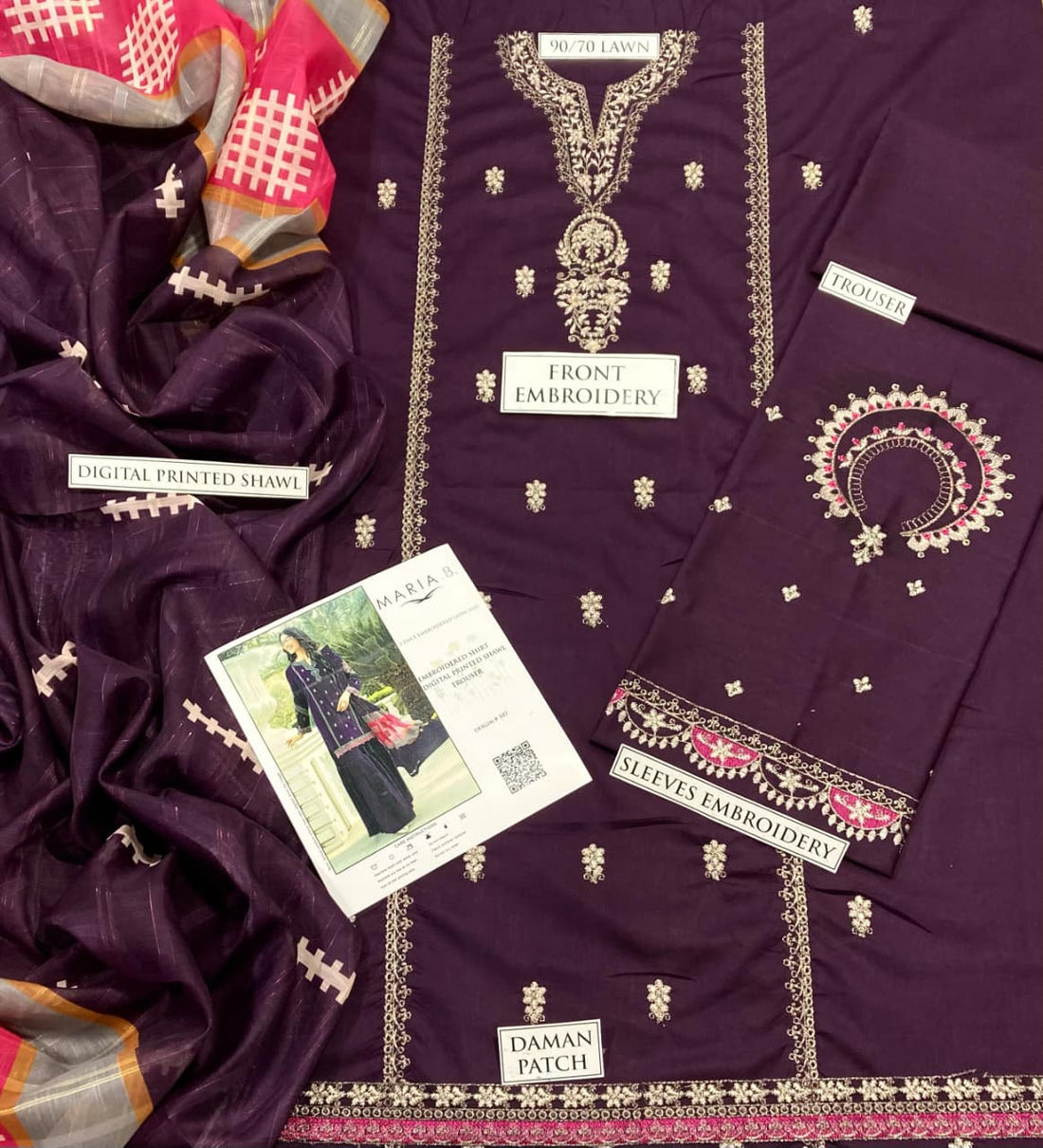 SUMMER COLLECTION - Lawn 3PC Embroidered